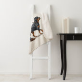 Coffee & a Rottweiler Cozy Day Sherpa Deken (In situ)