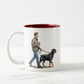 Coffee & a Rottweiler Make Today Better Tweekleurige Koffiemok (Links)