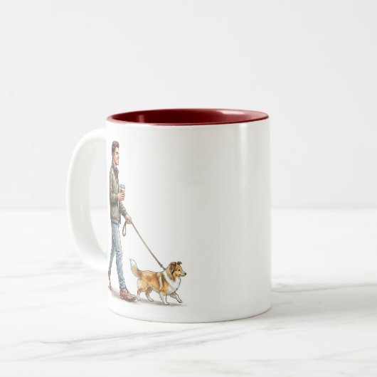 Coffee & a Sable Sheltie Make Today Better Tweekleurige Koffiemok (Voorkant links)