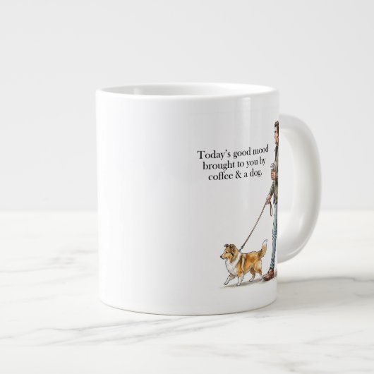 Coffee & a Sheltie Start the Day Right Grote Koffiekop (Voorkant rechts)