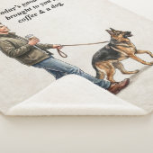 Coffee & a Shepherd Cozy Day Sherpa Deken (3/4)