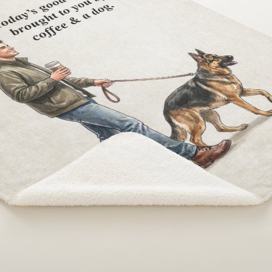 Coffee & a Shepherd Cozy Day Sherpa Deken (3/4)