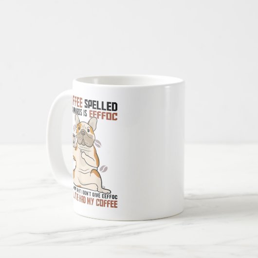 COFFEE Achterkant van de EFFOC Pitbull Drinkin Koffiemok (Voorkant links)