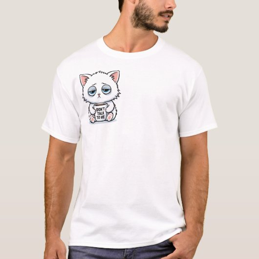 Coffee Addict Cat T-shirt (Voorkant)