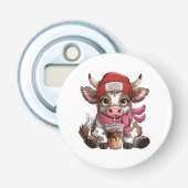 Coffee Addict Cow Button Flesopener (Voorkant)