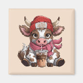 Coffee Addict Cow Magneet (Voorkant)