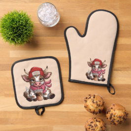 Coffee Addict Cow Ovenwant & Pannenlap Set