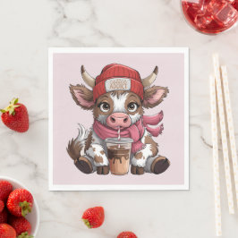 Coffee Addict Cow Servet