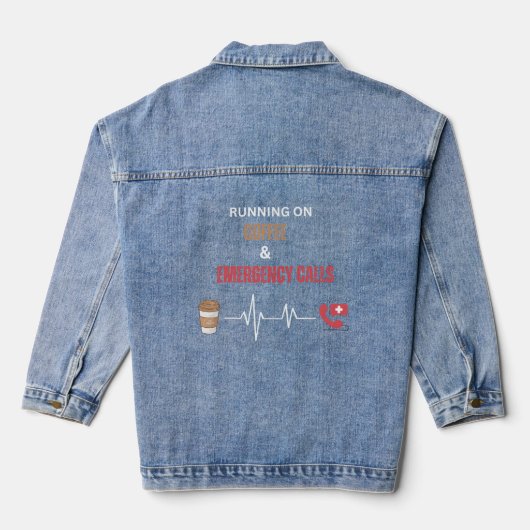 Coffee Addict First Responder EMT Paramedic Denim Jacket (Achterkant)