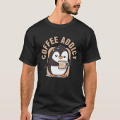 Coffee Addict  Penguin Caffeine T-shirt (Voorkant)