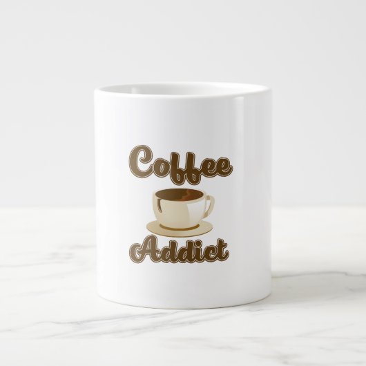 Coffee Addict retro logo Grote Koffiekop (Voorkant)