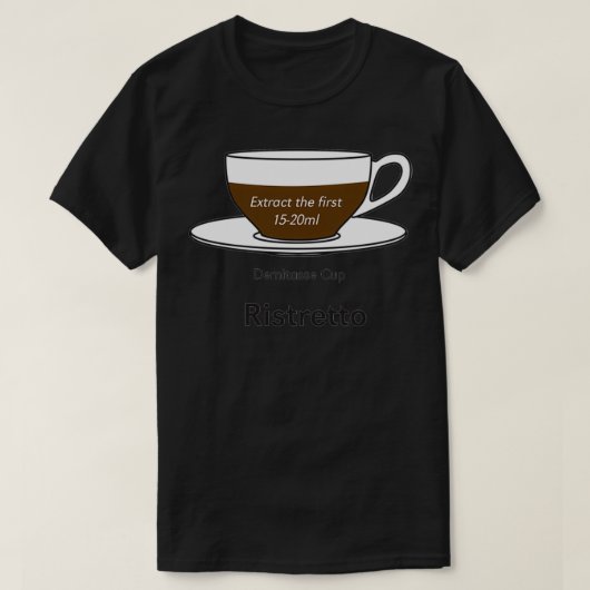 Coffee Addict Ristretto zonder achtergrond T-shirt (Design voorkant)