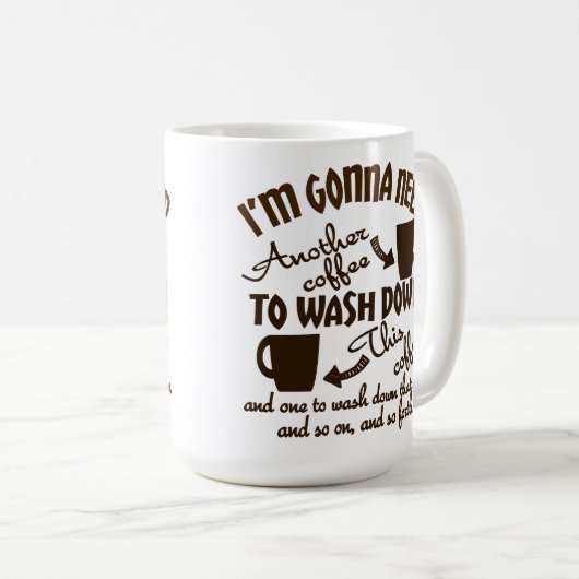 Coffee Allegiance Comical Caffeine Typografie Koffiemok (Voorkant rechts)