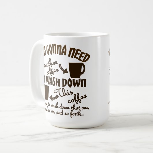Coffee Allegiance Comical Caffeine Typografie Koffiemok (Voorkant links)
