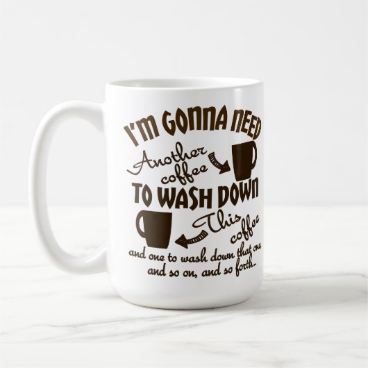 Coffee Allegiance Comical Caffeine Typografie Koffiemok (Links)