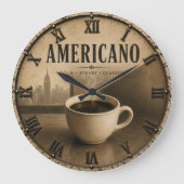 Coffee Americano Vintage Grote Klok (Voorkant)