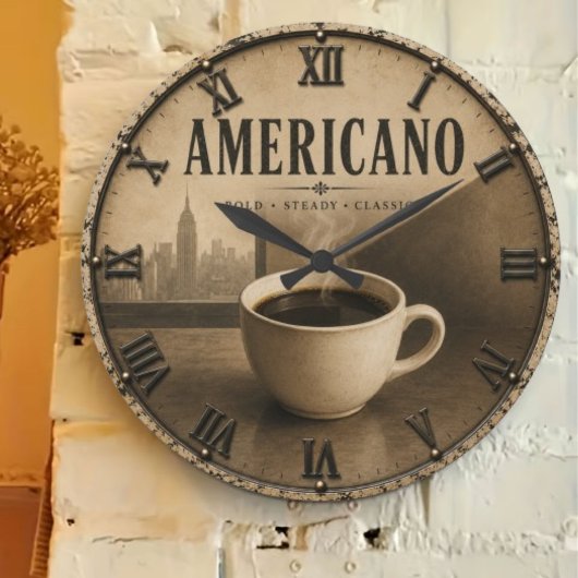 Coffee Americano Vintage Grote Klok