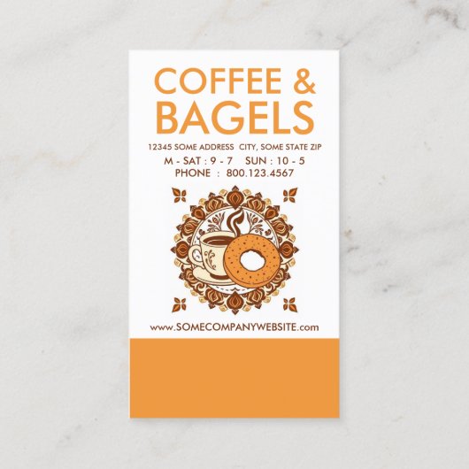 Coffee and Bagels Loyalty Punch Card (Achterkant)