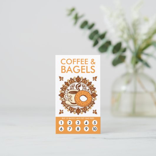Coffee and Bagels Loyalty Punch Card (Staand voorkant)