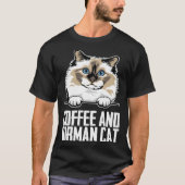 Coffee and birman cat t-shirt (Voorkant)