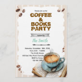 Coffee and book party invitation kaart (Voorkant)