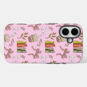 Coffee and Books Pattern iPhone Case | Cozy Reader (Achterkant (horizontaal))