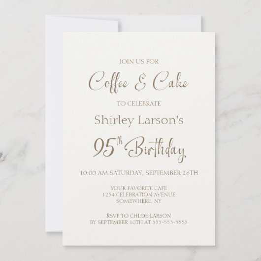 Coffee and Cake 95th Birthday Kaart (Achterkant)