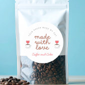 Coffee and Cake Coffee Shop Made with love sticker