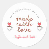 Coffee and Cake Coffee Shop Made with love sticker (Voorkant)