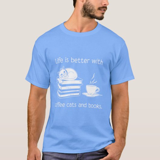 Coffee and Cat family T-shirt (Voorkant)