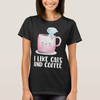 Coffee and cats Cat mug Chilling cat T-shirt