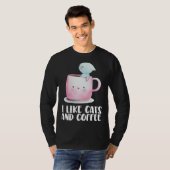 Coffee and cats Cat mug Chilling cat T-shirt (Voorkant volledig)