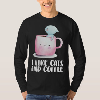 Coffee and cats Cat mug Chilling cat T-shirt