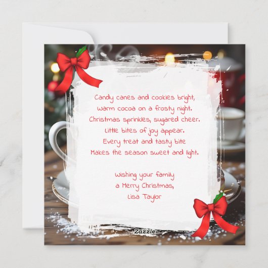 Coffee and Christmas Donuts Festive Poem Feestdagenkaart (Achterkant)