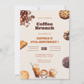 Coffee and Cookies Brunch Any Age Birthday Kaart (Voorkant)