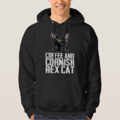 Coffee and cornish rex cat hoodie (Voorkant)