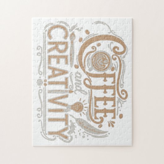 Coffee and Creativity Typography Legpuzzel (Verticaal)