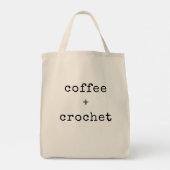 Coffee and Crochet Funny Yarn Lovers Custom Text Tote Bag (Achterkant)