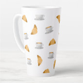 Coffee and Croissant Pattern Mug Latte Mok (Linkerhoek)