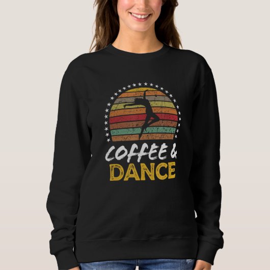 Coffee and Dancing  Retro Style Graphic Trui (Voorkant)