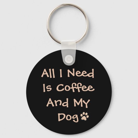 Coffee and Dog Lover Quote Minimal Design Sleutelhanger (Voorkant)