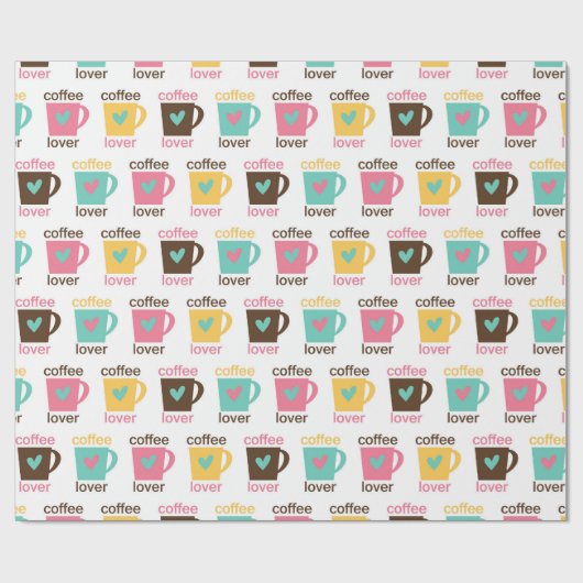 Coffee and Donut Pattern Cadeaupapier (Vlak)