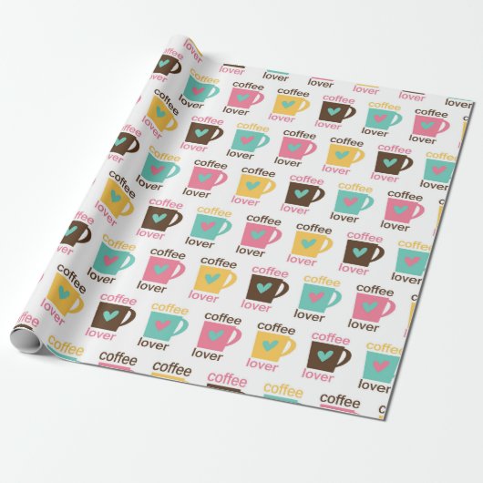Coffee and Donut Pattern Cadeaupapier (Uitgerold)