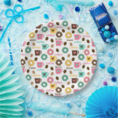 Coffee and Donut Pattern Papieren Bordje (Feest)