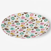 Coffee and Donut Pattern Papieren Bordje (Gekanteld)