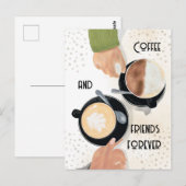 Coffee and Friends Forever Postcard    Briefkaart (Voorkant / Achterkant)