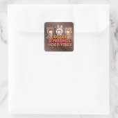 Coffee and Friends Vierkante Sticker (Tas)