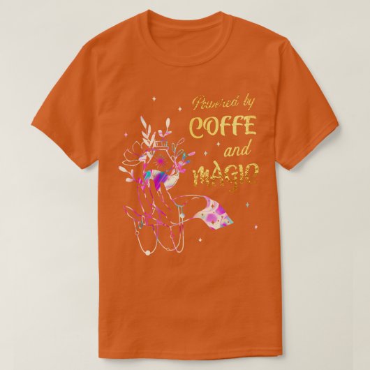 Coffee And Magic Wiccan Goth Witch T-shirt (Design voorkant)