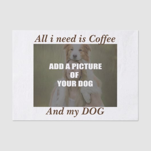Coffee and my Dog Throw Pillow Tissuepapier (Voorkant)