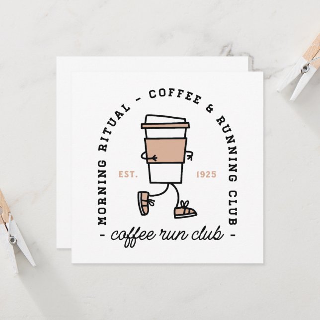 Coffee and run club brunch running lovers funny (Voorkant / Achterkant in situ)
